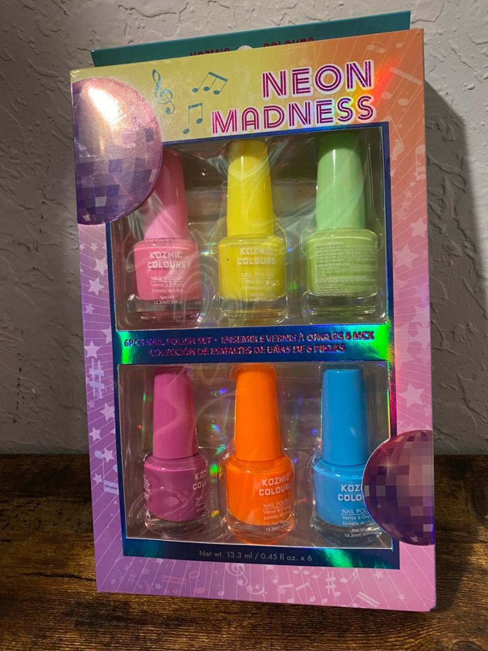 Neon Madness 6-Pack Nail Polish Set - Pink, Yellow, Green, Purple, Orange, Blue